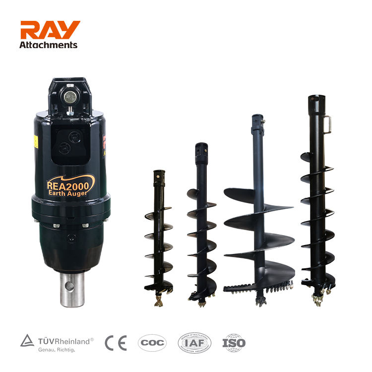 Tractor Backhoe - Hydraulic Auger Drive Bulldozer Hole Digger