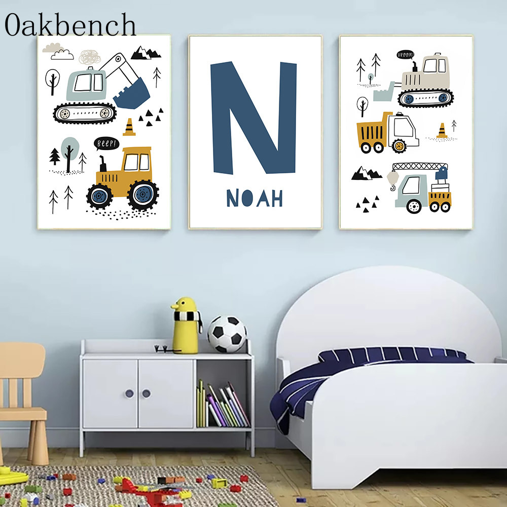 Custom Name Poster Excavator N - огляд і ціна Heavy Equipment Background