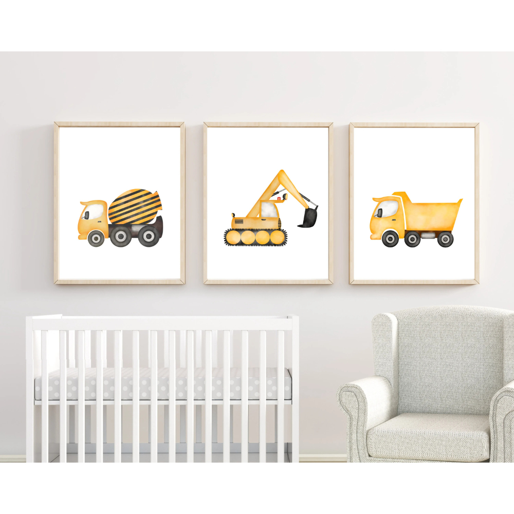 3pcs Minimalist Cartoon Constr - огляд і ціна Heavy Equipment Background