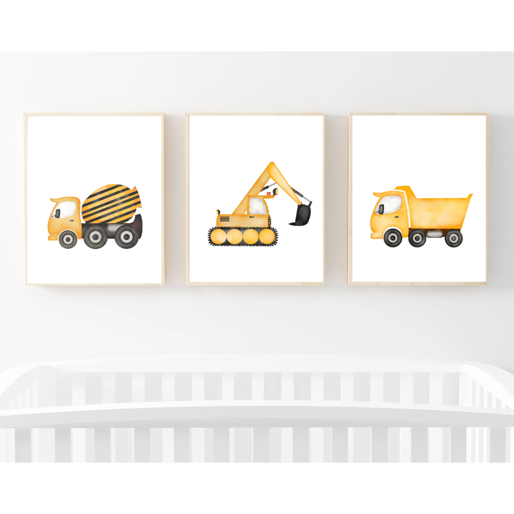 3pcs Minimalist Cartoon Constr - огляд і ціна Heavy Equipment Background