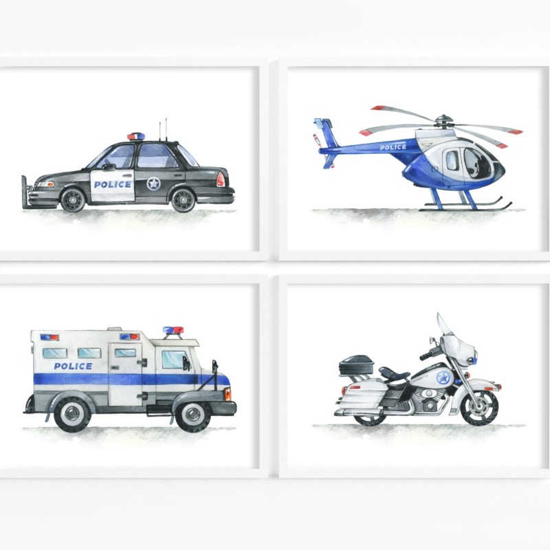 Helicopter Police Car Boy Nurs - огляд і ціна Heavy Equipment Background